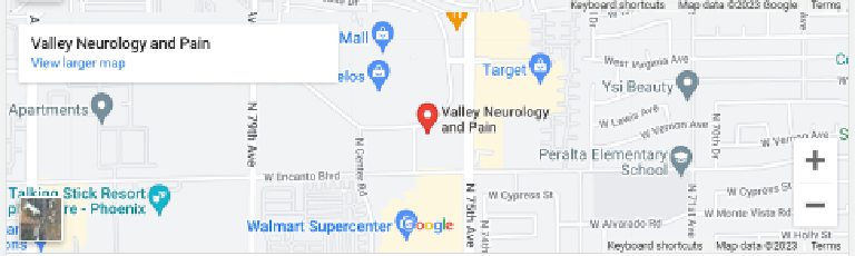 A map of the location of valley neurology and pain.